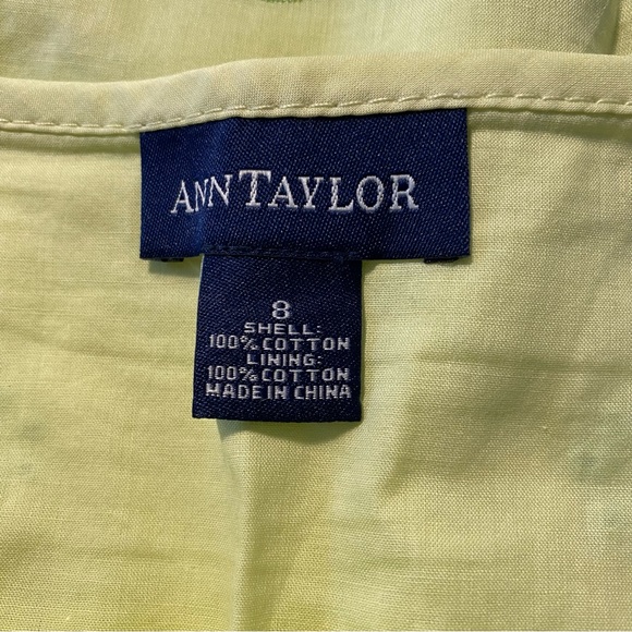 Ann Taylor Lined Cotton Green Skirt - Picture 5 of 8